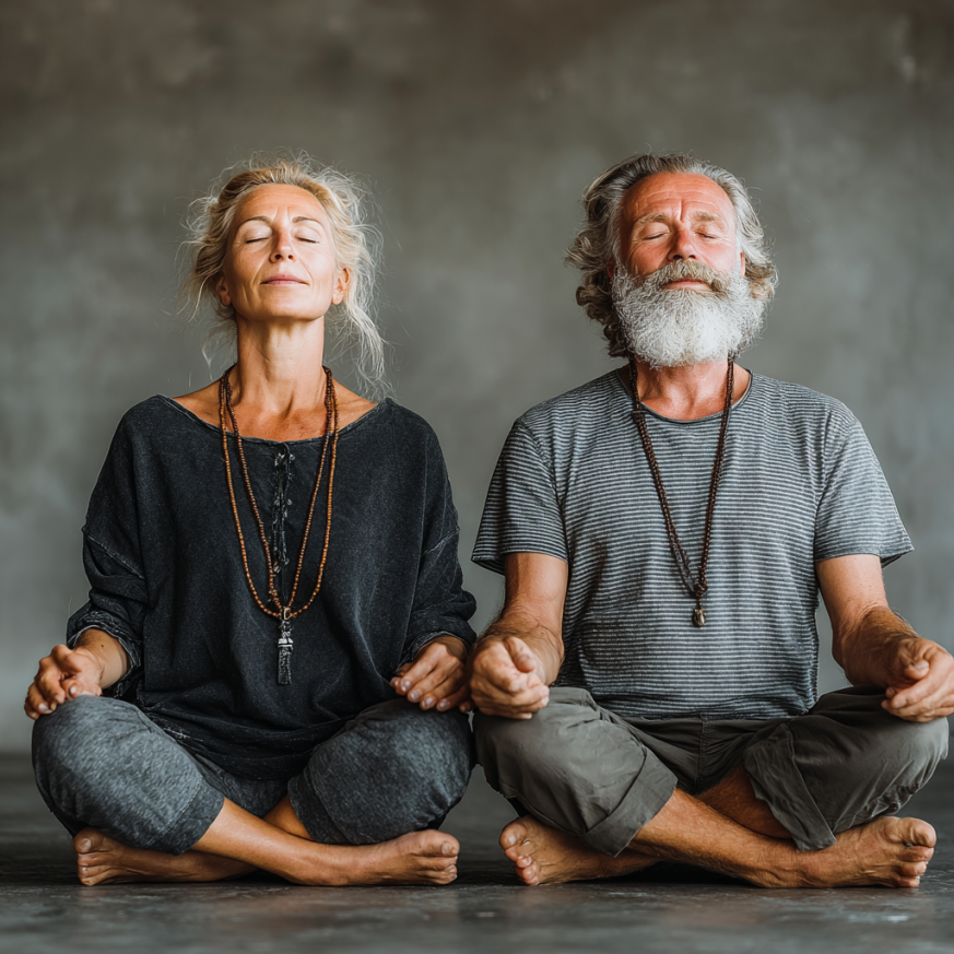 Інструктор йоги демонструє вправи пожилим людям